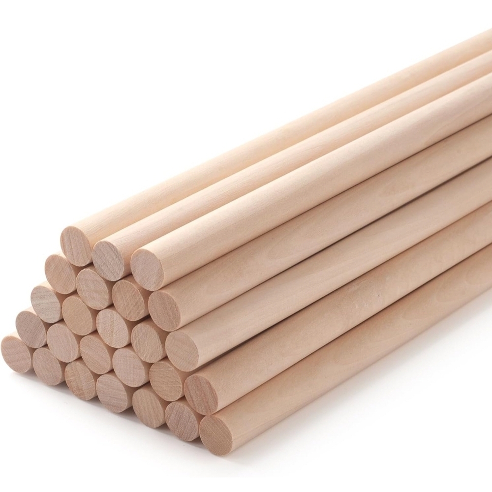 Wooden Dowel Rods for Crafts/Tools, 25PCS 1/2"x 24" Round Macrame Wooden Sticks